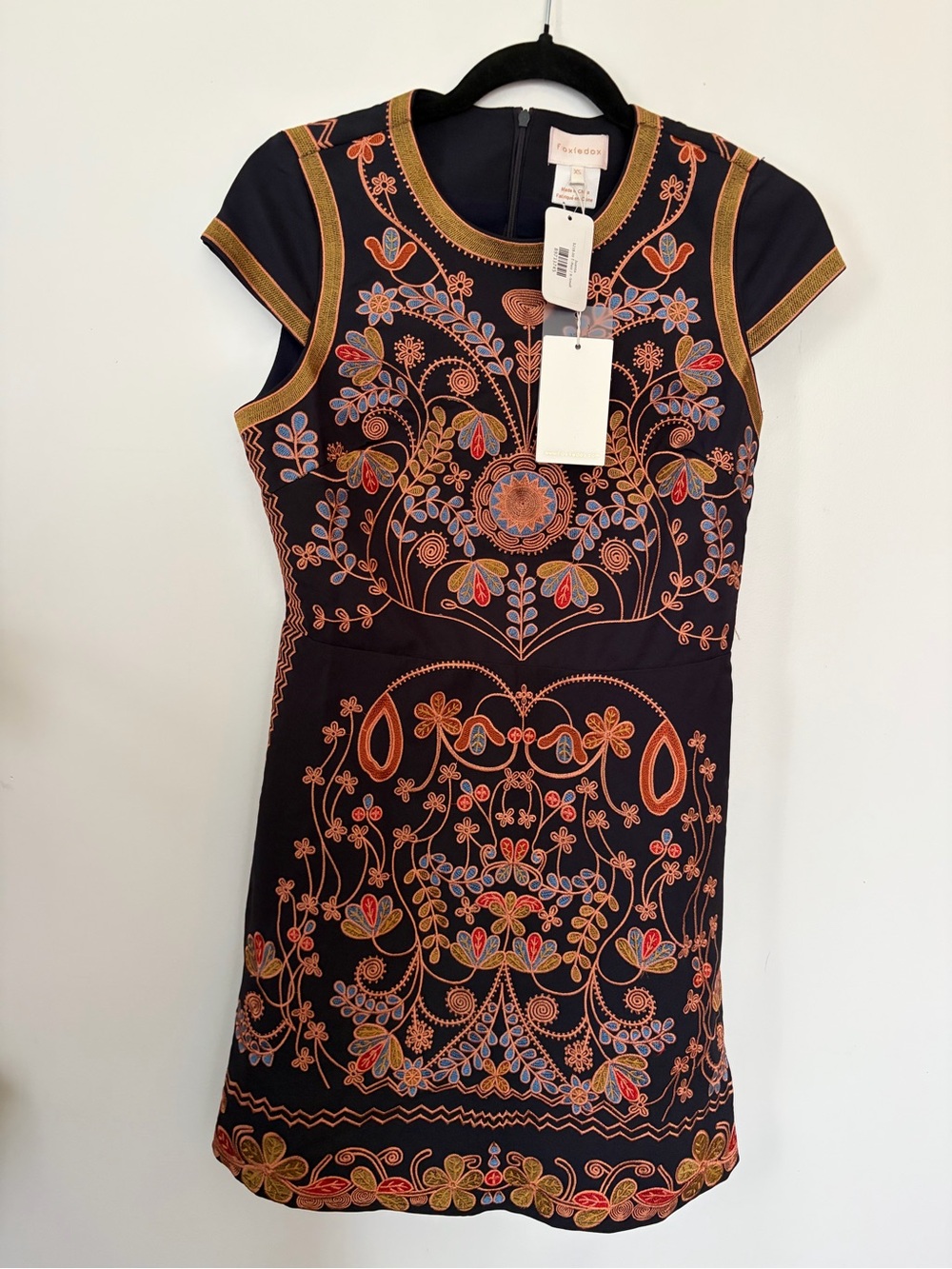 NWT Foxiedox Navy Blue Short Sleeved Hadiya Mini Dress - S